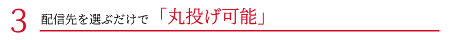 配信先を選ぶだけで「丸投げ可能」